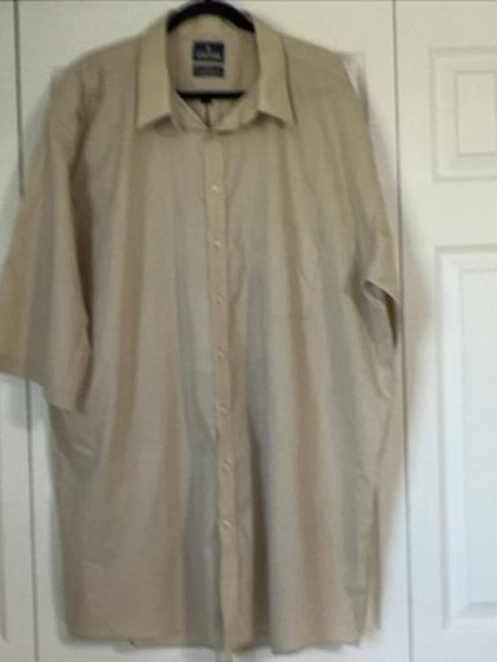 Stafford Shirt Mens 3XL Beige Travel Stretch Short Sleeve Button Up Casual